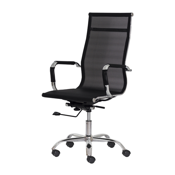 Cadeira Escritório Mesh Presidente Preta Base Giratória Croma