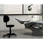 Cadeira Escritório Mocho Giratória Encosto Fidler Couro Preto