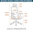 Cadeira Escritório Nr-17 Soho Presidente C/ Braço Slide Frati