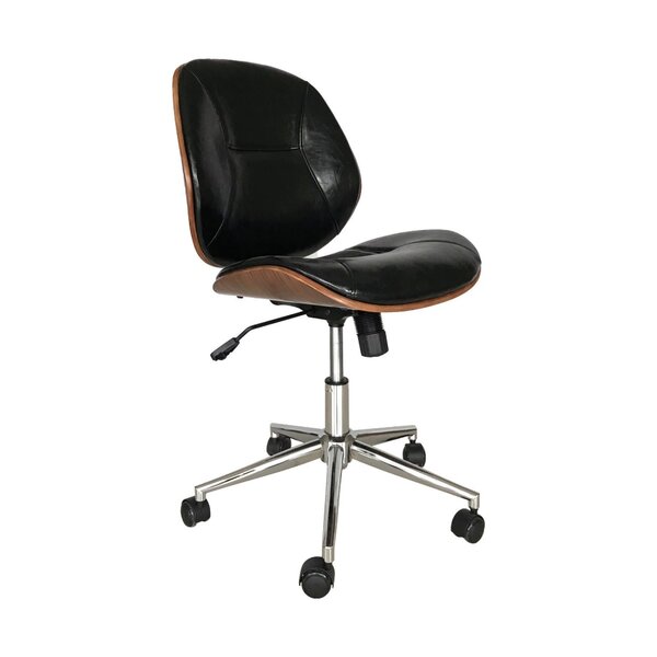 Cadeira Escritório Office Decorativa Em Corino Porto Preto