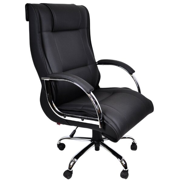 Cadeira Escritório Presidente Estofada Corino Ferrari Preto