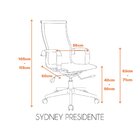 Cadeira Escritório Presidente Giratória Aço Cromado Sidney Ci