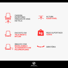 Cadeira Escritório Presidente King Em Tela - Preta