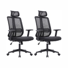 Cadeira Escritório Presidente King Em Tela - Preta - 2 Cadeir