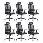 Cadeira Escritório Presidente King Em Tela - Preta - 6 Cadeir