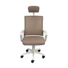 Cadeira Escritório Presidente Tela Mesh Lyon Branco/bege