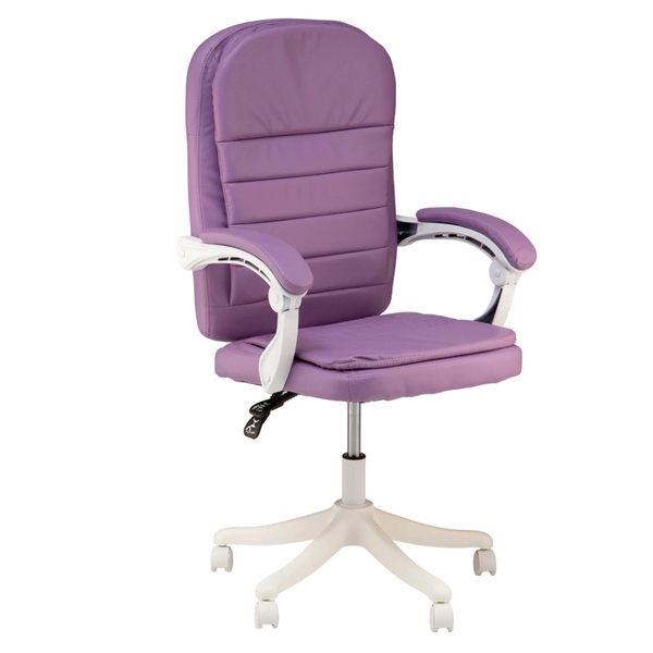 Cadeira Escritório Prisma Diretor Lilás Base Branca