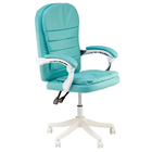 Cadeira Escritório Prisma Diretor Verde Água Base Branca