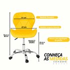 Cadeira Escritório Slim Vegas Base Giratória Estofada Amarelo