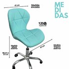 Cadeira Escritório Slim Vegas Base Giratória Estofada Ciano