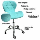Cadeira Escritório Slim Vegas Base Giratória Estofada Ciano