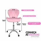 Cadeira Escritório Slim Vegas Base Giratória Estofada Rosa Qu