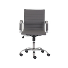 Cadeira Escritório Stripes Diretor Pu Cinza Base Giratória Cr