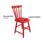 Cadeira Espanha Com Assento Anatômico Madeira/mdf - Vermelho