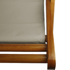 Cadeira Espreguiçadeira De Madeira -veneza - Lona - Bege