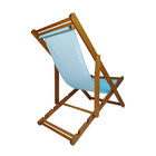 Cadeira Espreguiçadeira De Madeira - Veneza - Lona - Azul Bebê