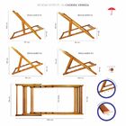 Cadeira Espreguiçadeira De Madeira - Veneza - Lona - Creme