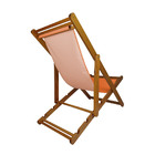 Cadeira Espreguiçadeira De Madeira - Veneza - Lona - Laranja