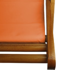 Cadeira Espreguiçadeira De Madeira - Veneza - Lona - Laranja