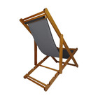 Cadeira Espreguiçadeira De Madeira - Veneza - Lona - Preta