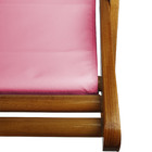 Cadeira Espreguiçadeira De Madeira - Veneza - Lona - Rosa
