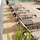 Cadeira Espreguiçadeira De Piscina Em Aluminio E Tela Sling