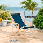 Cadeira Espreguiçadeira Dobrável Madeira Maciça Natural Cinza