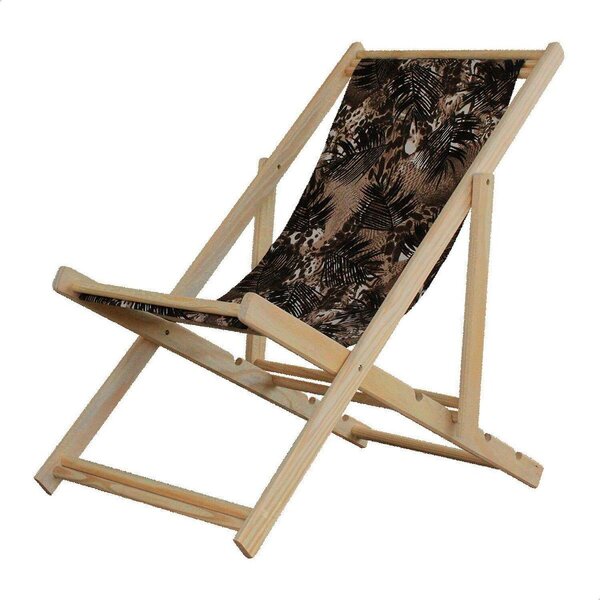 Cadeira Espreguiçadeira Dobrável Madeira Maciça Natural Folha