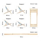 Cadeira Espreguiçadeira Dobrável Madeira Maciça Natural Manda