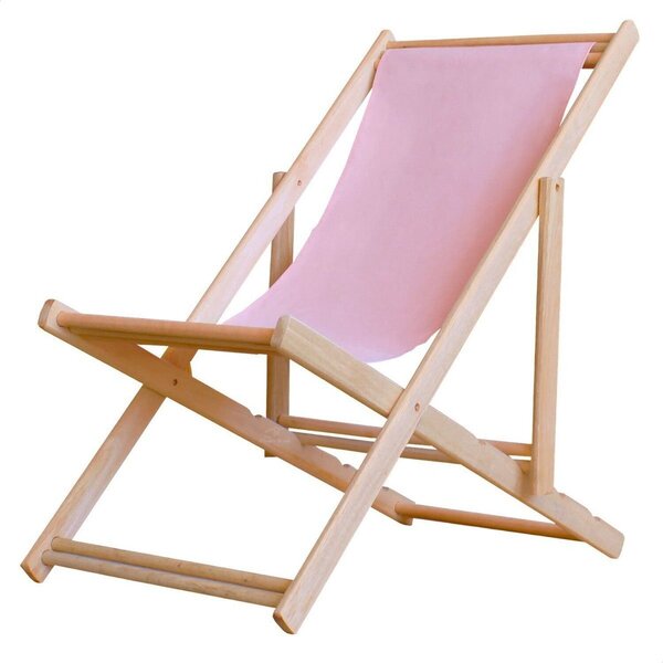 Cadeira Espreguiçadeira Dobrável Madeira Maciça Natural Rosa