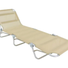 Cadeira Espreguiçadeira Textilene Alumínio Bege