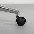 Cadeira Esteirinha Baixa Cromada Preta Base De Rodízio - Or D