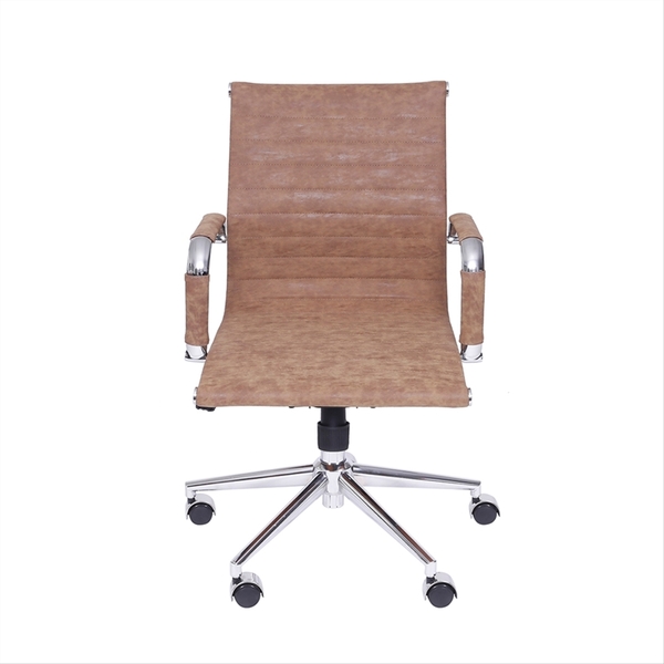 Cadeira Esteirinha Baixa Cromada Retrô Caramelo Base De Rodíz