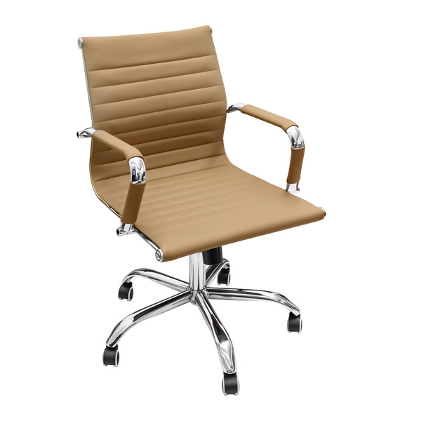 Cadeira Esteirinha Presidente Baixa Com Rodinhas- Bege