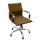 Cadeira Esteirinha Presidente Baixa Com Rodinhas - Marrom