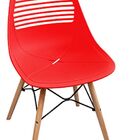 Cadeira Estela Base Madeira - Vermelha