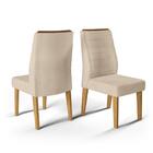 Cadeira Estofada 2 Unidades Carvalho Nobre/linho Saara
