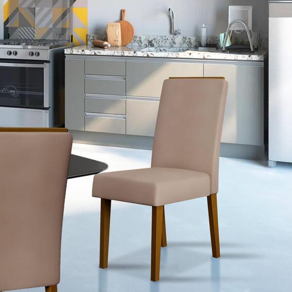 Cadeira Estofada 2 Unidades Ipê Veludo Kraft Mualu Shop