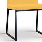 Cadeira Estofada Base Em Aço F37 Linho Amarelo Dmobiliario