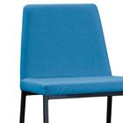Cadeira Estofada Base Em Aço F37 Linho Azul Jeans Dmobiliario