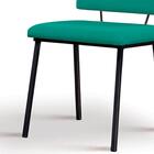 Cadeira Estofada Base Em Aço F38 Linho Azul Turquesa Dmobilia