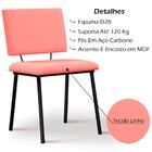 Cadeira Estofada Base Em Aço F38 Linho Coral Dmobiliario