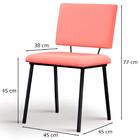 Cadeira Estofada Base Em Aço F38 Linho Coral Dmobiliario