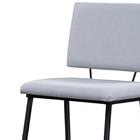 Cadeira Estofada Base Em Aço F38 Linho Gelo Dmobiliario