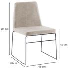 Cadeira Estofada Base Em Aço F41 Camurça Bege Dmobiliario