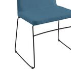 Cadeira Estofada Base Em Aço F41 Linho Azul Jeans Dmobiliario