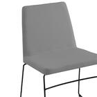 Cadeira Estofada Base Em Aço F41 Linho Cinza Dmobiliario