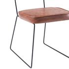 Cadeira Estofada Base Em Aço F53 Corano Caramelo Dmobiliario