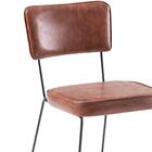 Cadeira Estofada Base Em Aço F53 Corano Caramelo Dmobiliario