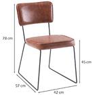 Cadeira Estofada Base Em Aço F53 Corano Caramelo Dmobiliario